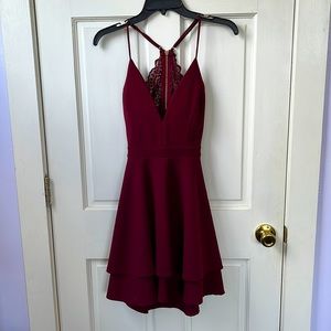Burgundy mini dress